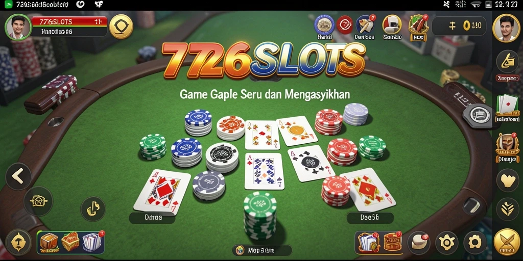 Tampilan gameplay seru di 7276SLOTS dengan kartu Gaple yang menarik.