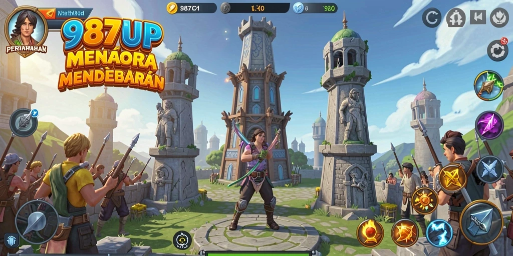Gameplay Tower Defense yang mendebarkan di 987UP.