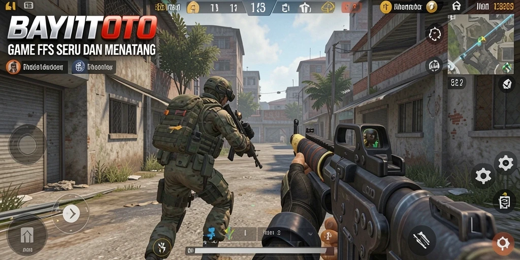 Screenshot gameplay BAYITOTO menunjukkan aksi tembak-menembak yang mendebarkan.