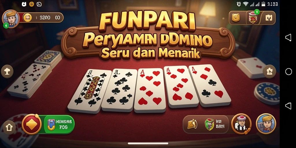 Screenshot dari gameplay seru FUNPARI yang menampilkan domino.