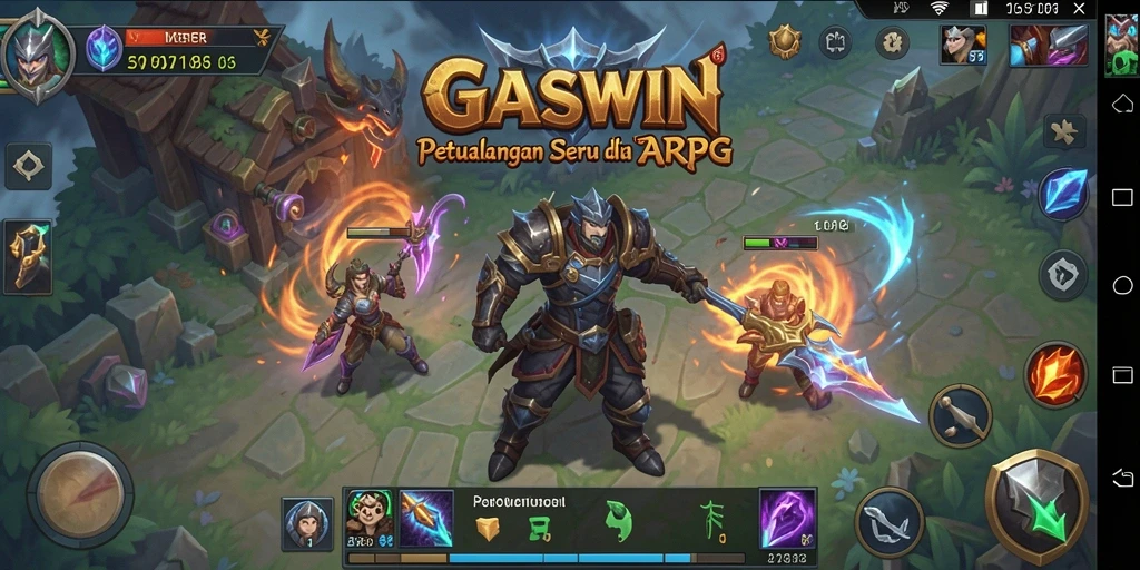 Screenshot menunjukkan aksi seru dalam pertarungan GASWIN.