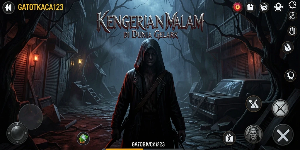 Tampilan gameplay GATOTKACA123 yang menyeramkan dan menegangkan.