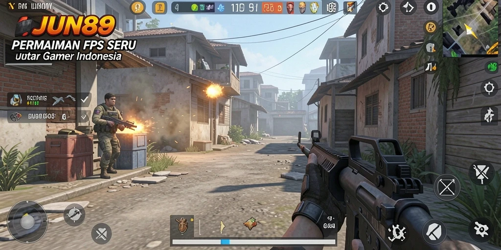 Tangkapan layar gameplay <strong>JUN88</strong> menampilkan aksi seru di dunia FPS.