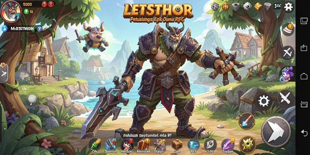 Tampilan gameplay LETSTHOR yang menawan dan menantang.