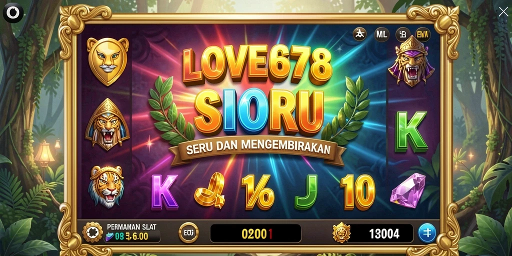 Screenshot gameplay LOVE678 yang menampilkan gulungan slot yang mengasyikkan.