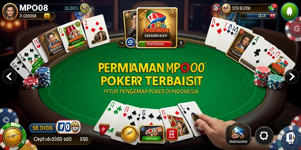 Tampilan seru gameplay poker di MPO08 saat pemain sedang bertanding.