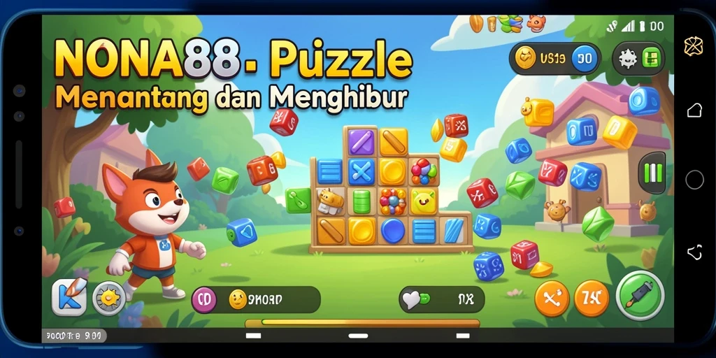 Screenshot utama NONA88 menampilkan gameplay Puzzle yang seru dan menantang.