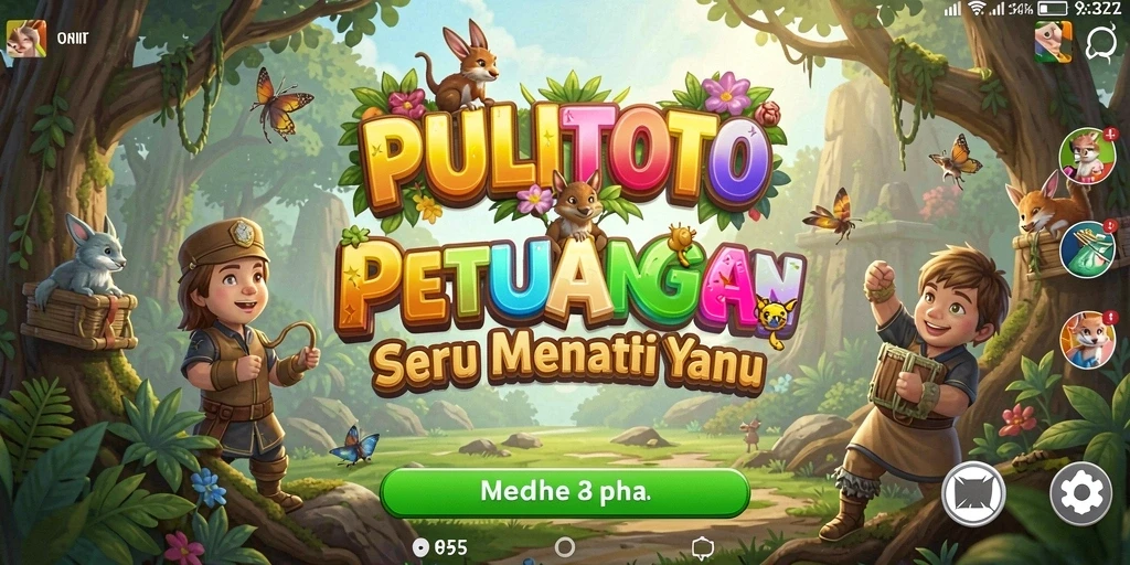 Screenshot gameplay PULITOTO menampilkan karakter berkelana di dunia petualangan yang penuh warna.