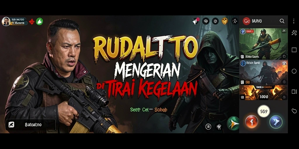 Tampilan gameplay menyeramkan dari RUDALTOTO dengan suasana kegelapan yang mencekam.