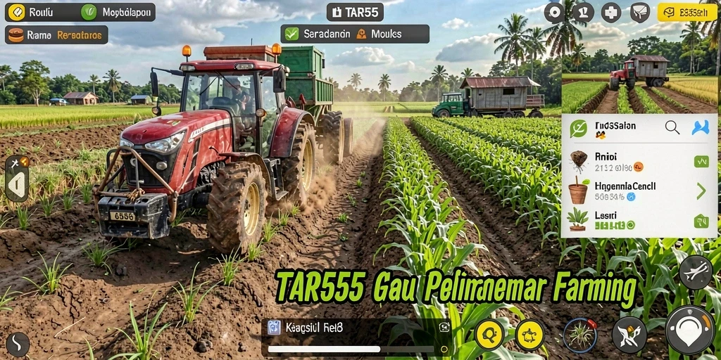 Gameplay TAR555 menampilkan aktivitas pertanian yang menarik dan interaksi antar pemain.